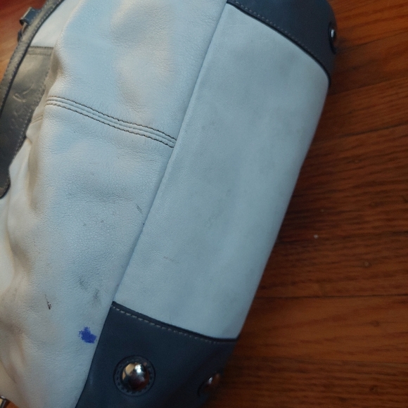 Leather White and Gray Coach Handbag  ( Bag C) - Picture 3 of 8